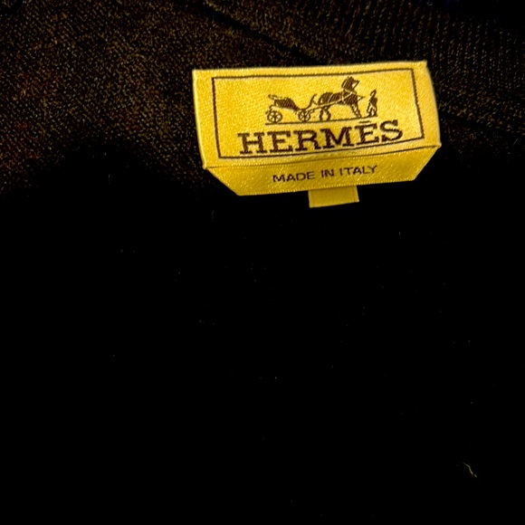 HERMÈS BLACK KNIT SWEATER W/ORANGE ZIP DETAIL (women listing/unisex) - Picture 2 of 16